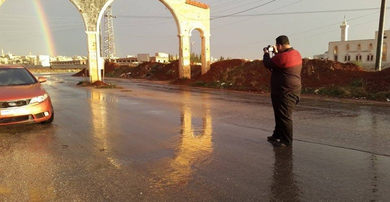 الصورة من ريف حلب الشمالي .. مدخل مدينة عندان