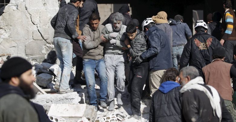 القصف الروسي على مدينة دوما في ريف دمشق 10 / 01 / 2016